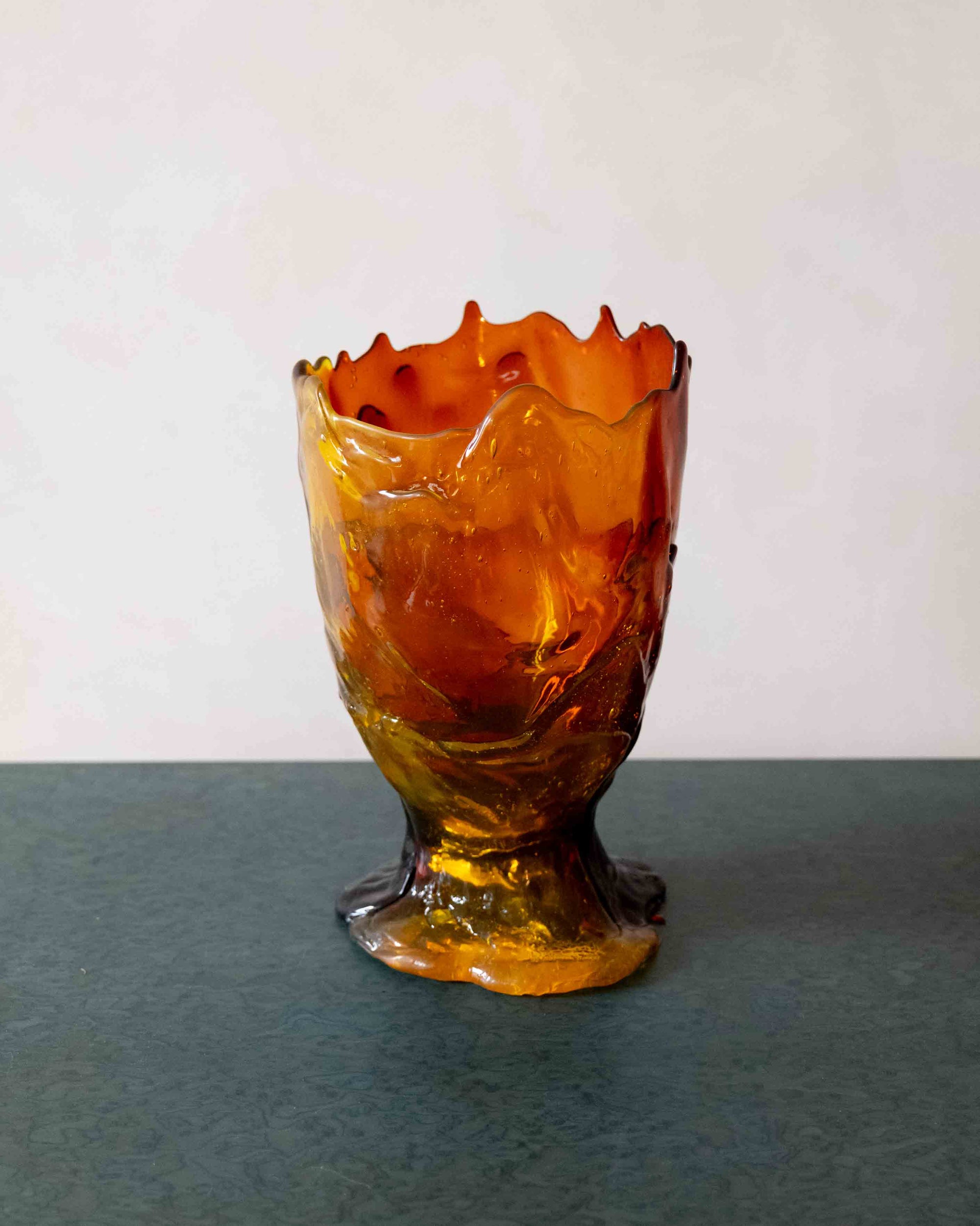 Medusa Vase by Gaetano Pesce in Clear Yellow & Dark Ruby
