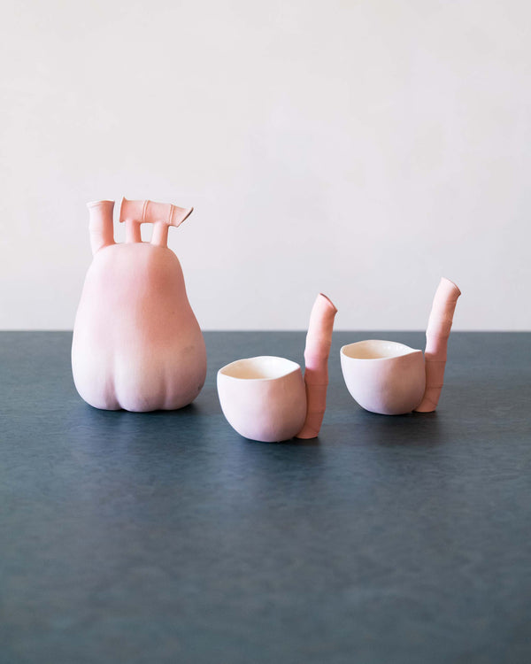 Porcelain Flask Set by Lynne Turner, 1980