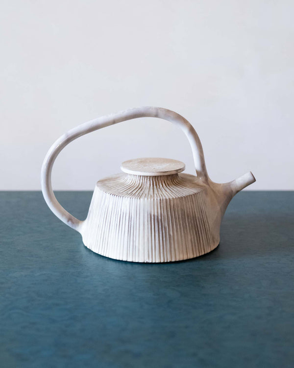 Modernist Ceramic Pleated Teapot