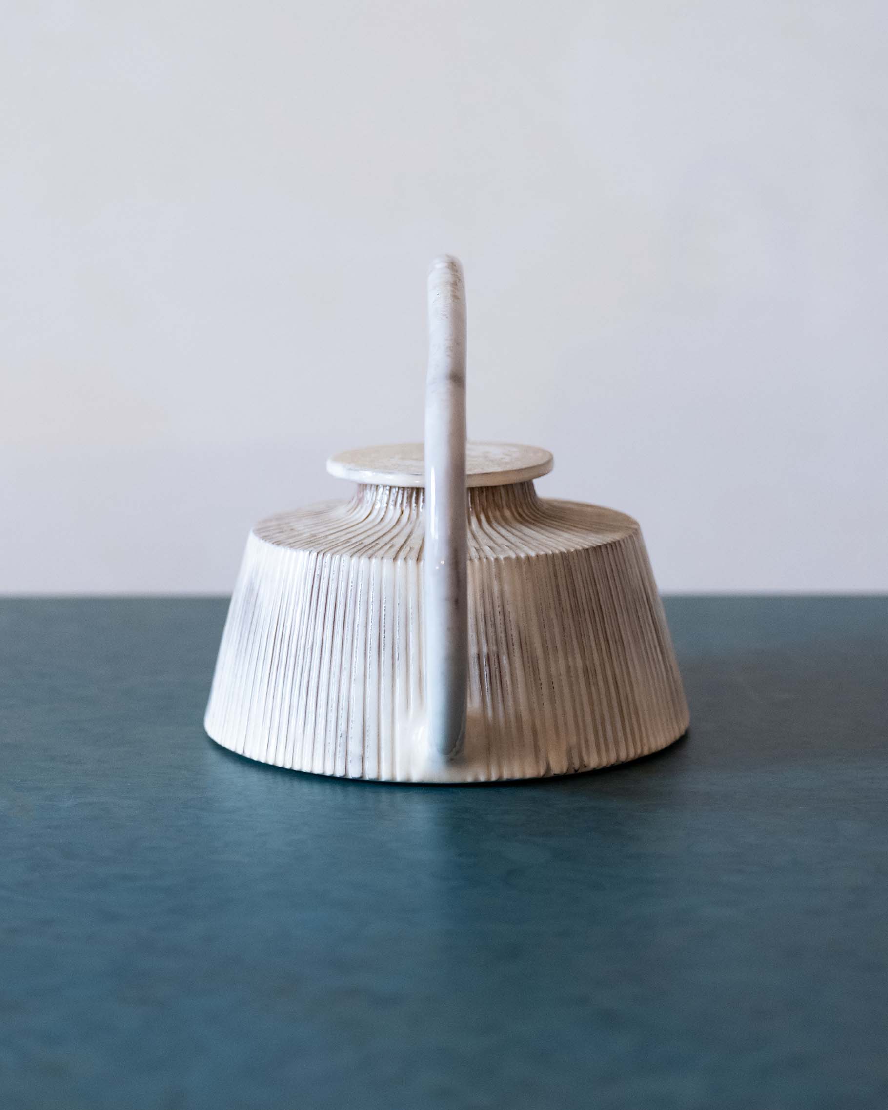 Modernist Ceramic Pleated Teapot