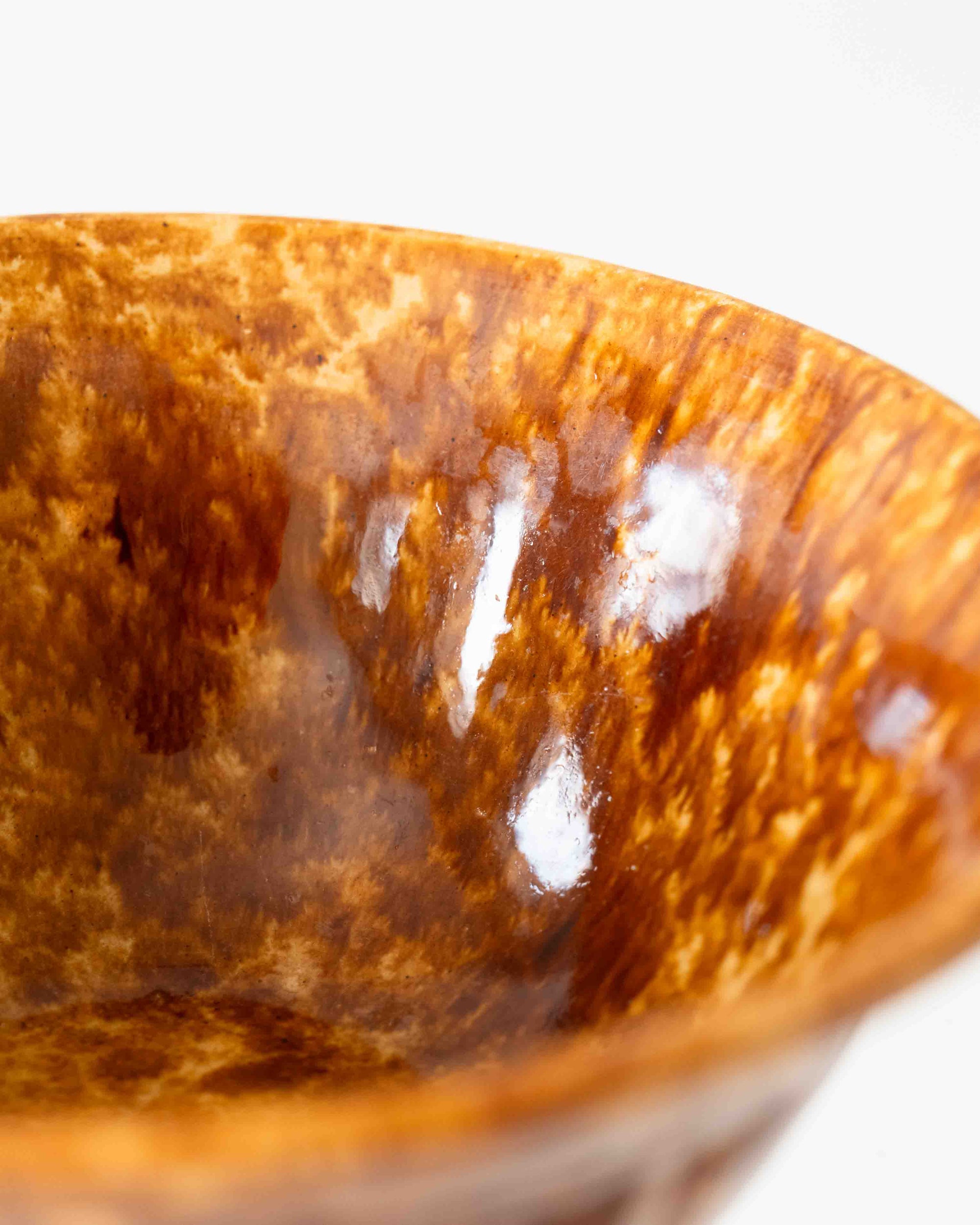 19th-century Rockingham ceramic bowl