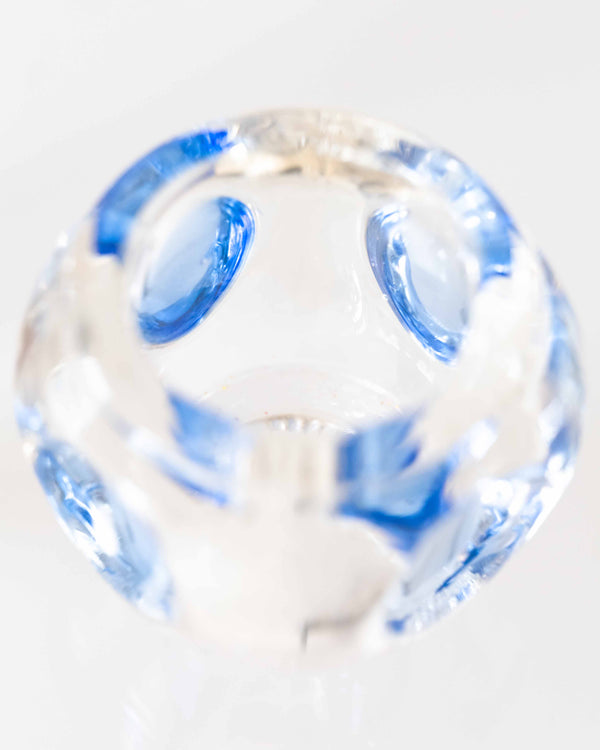 Glass Candle Holder with Sculpted Indents