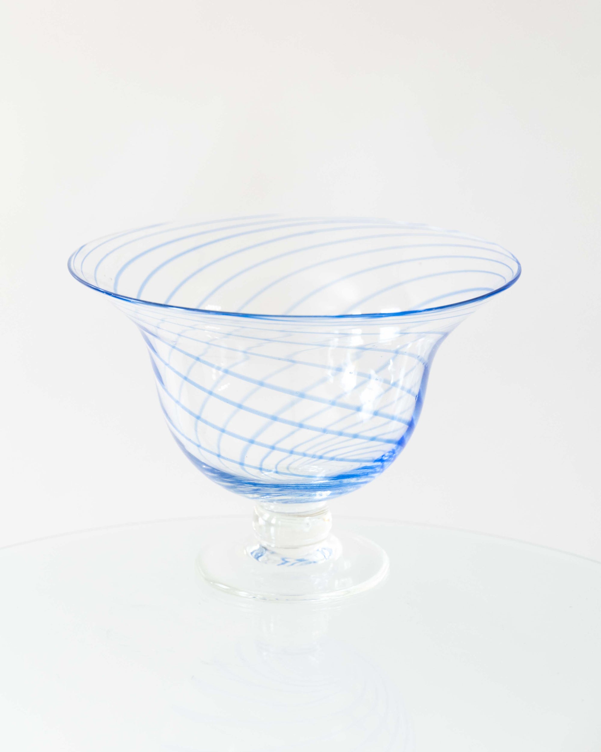Cobalt Blue Swirl Hand Blown Vase