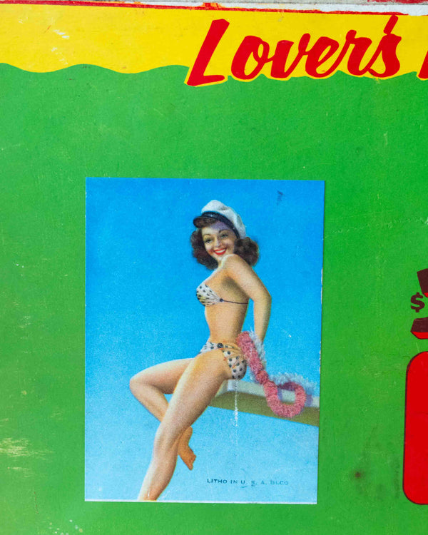 Framed vintage lottery ticket, five cents