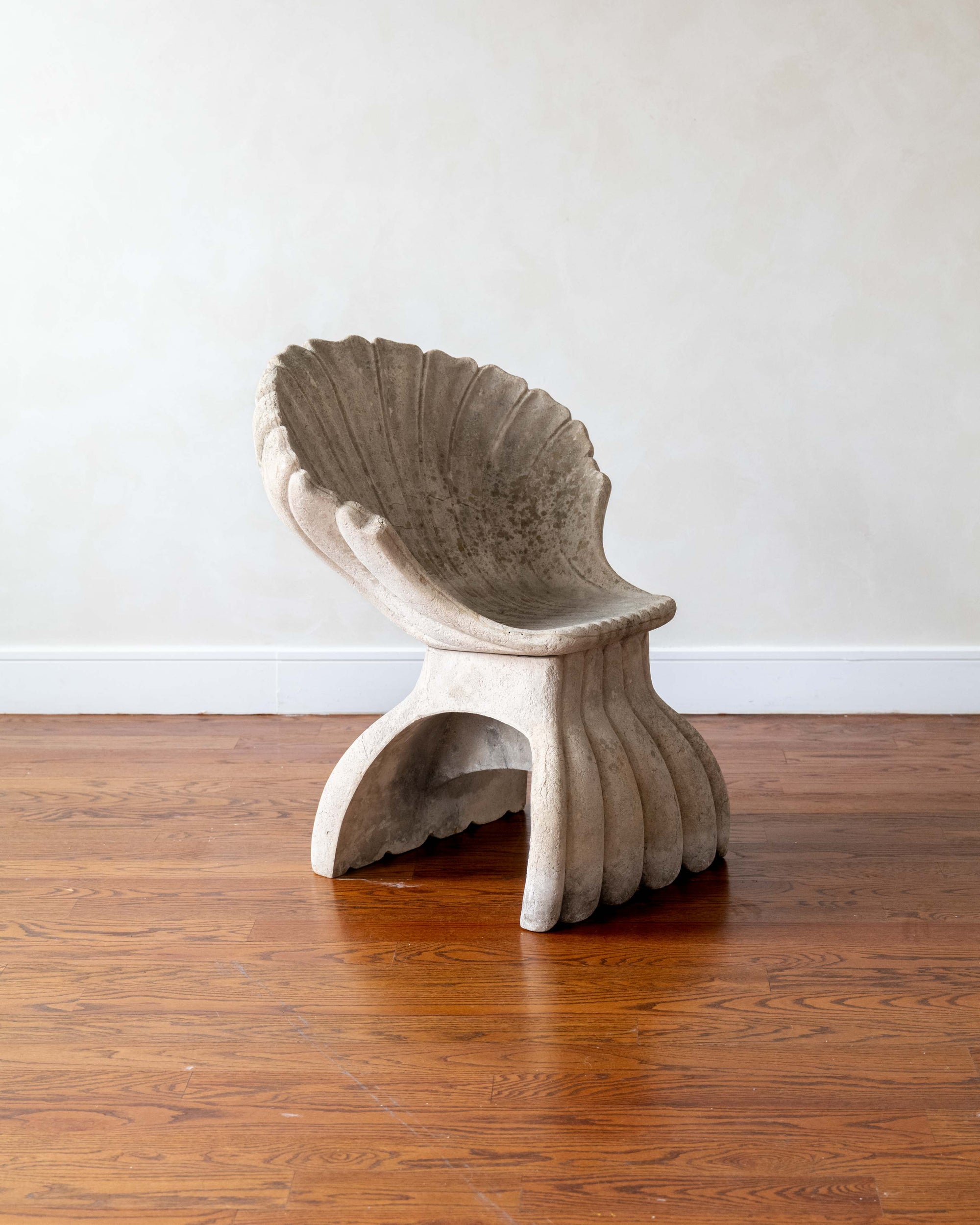 1940s Hollow Cast Stone Clamshell Chair