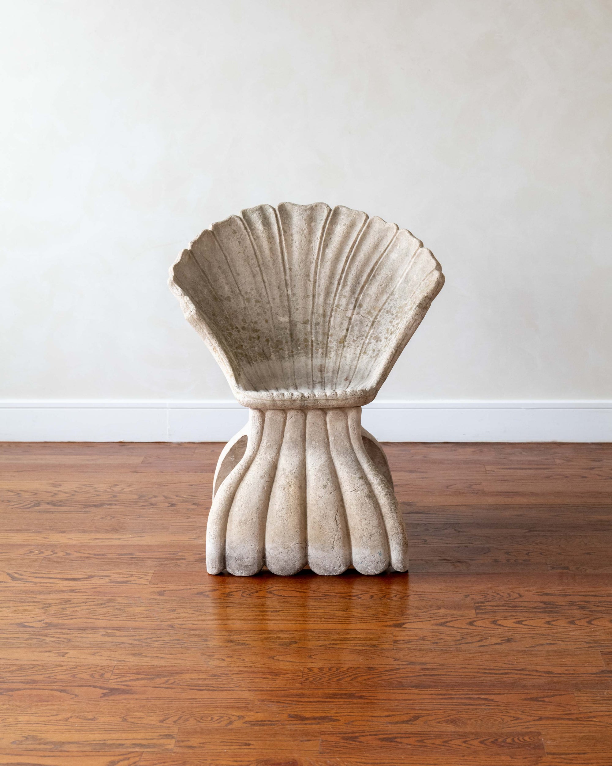 1940s Hollow Cast Stone Clamshell Chair