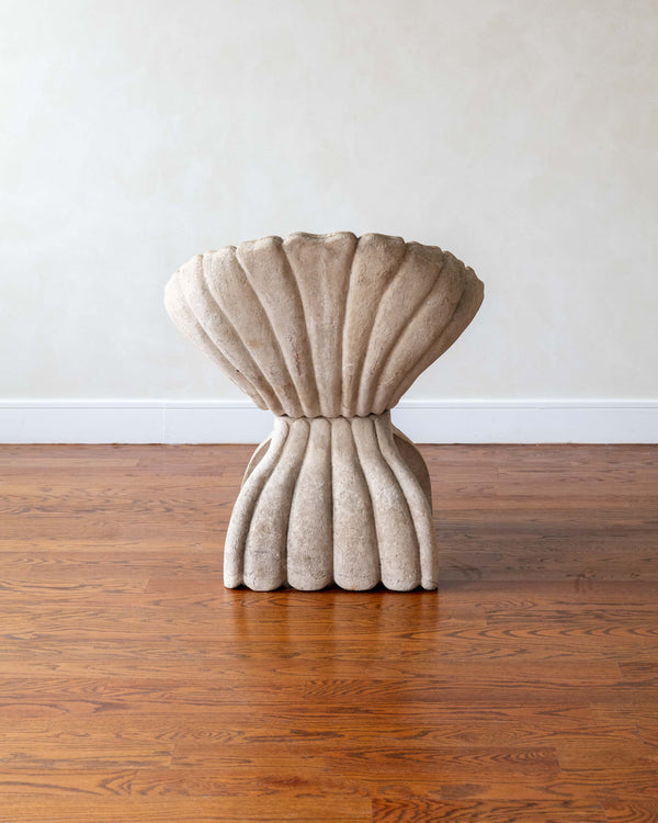 1940s Hollow Cast Stone Clamshell Chair