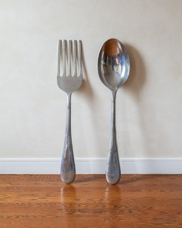Large-Scale Fork & Spoon Sculpture by Curtis Jere