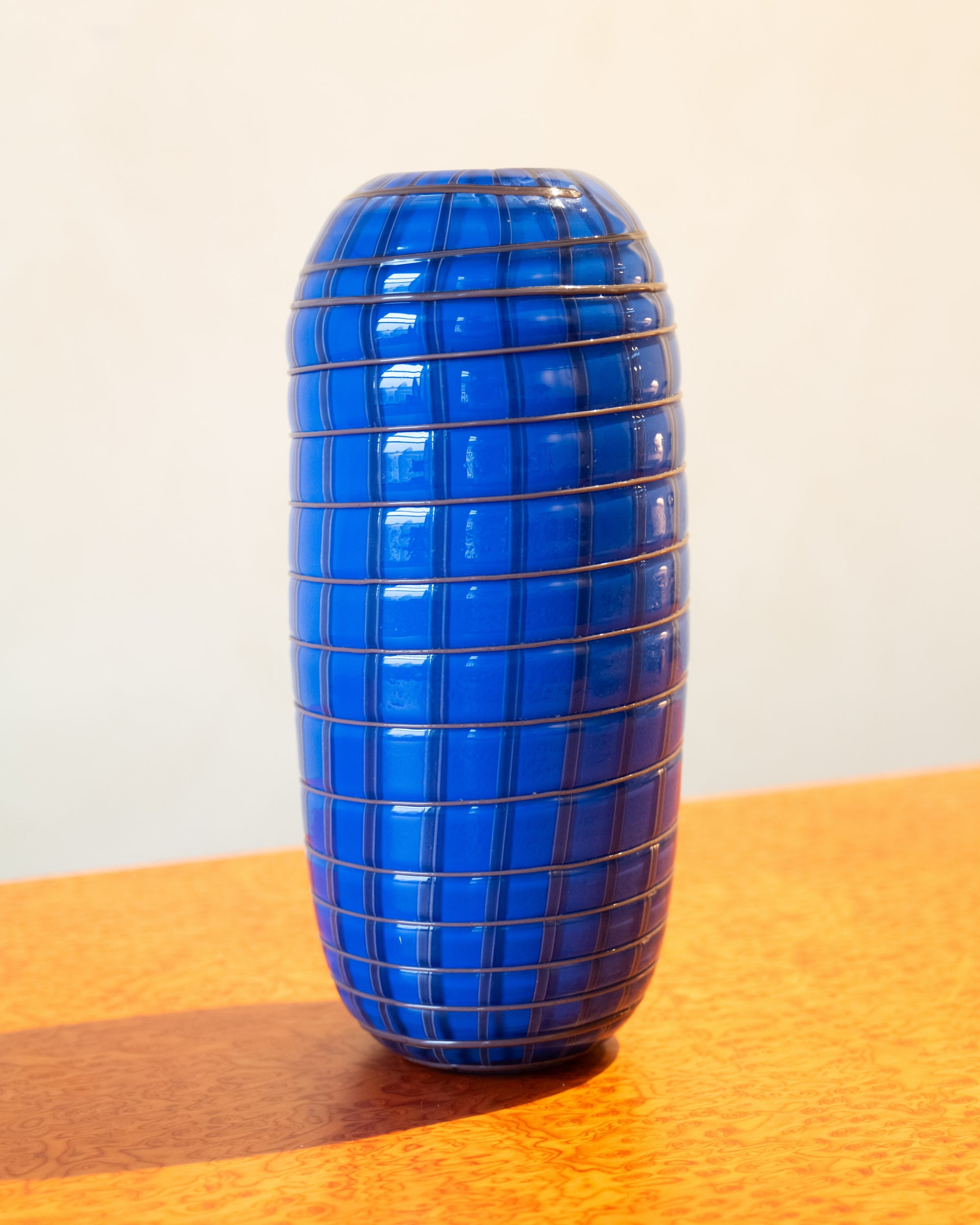Opaque Cobalt Blue Glass Vase