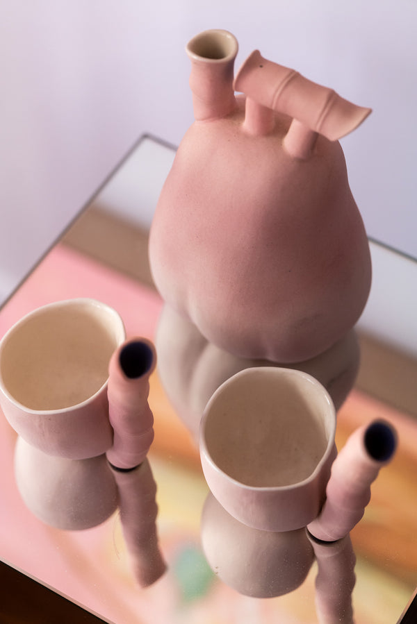 Porcelain Flask Set by Lynne Turner, 1980
