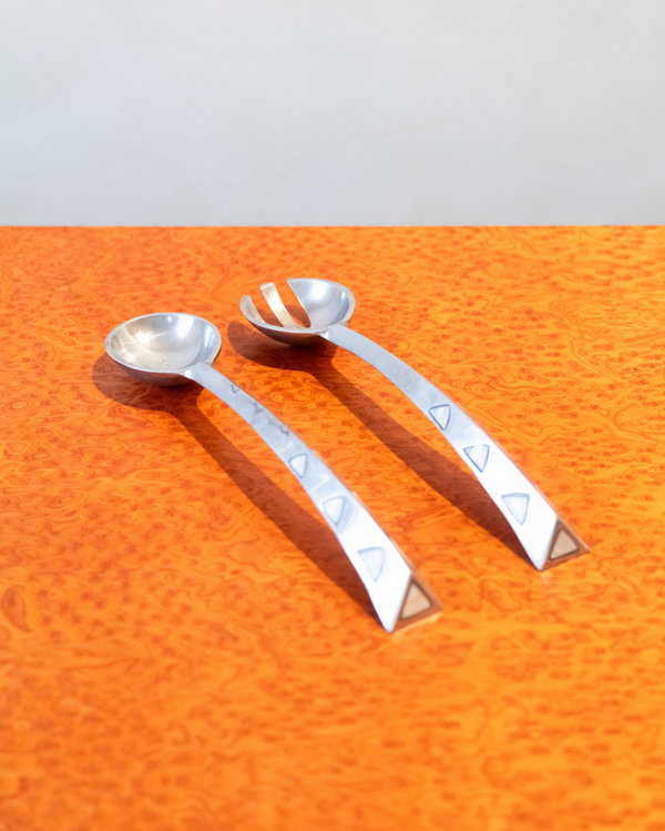 Towle Mother of Pearl & Aluminum Salad Serving Set