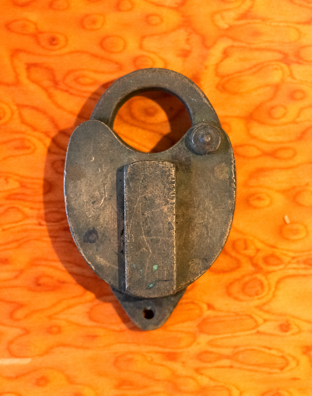 Heart-Shaped Padlock in Aged Brass