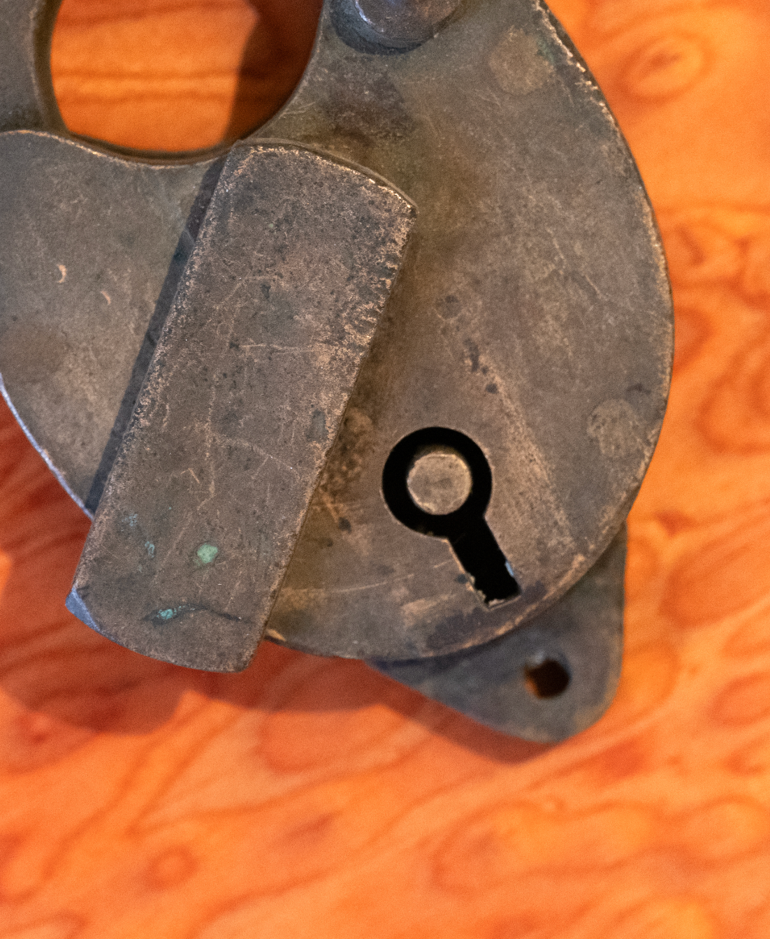 Heart-Shaped Padlock in Aged Brass