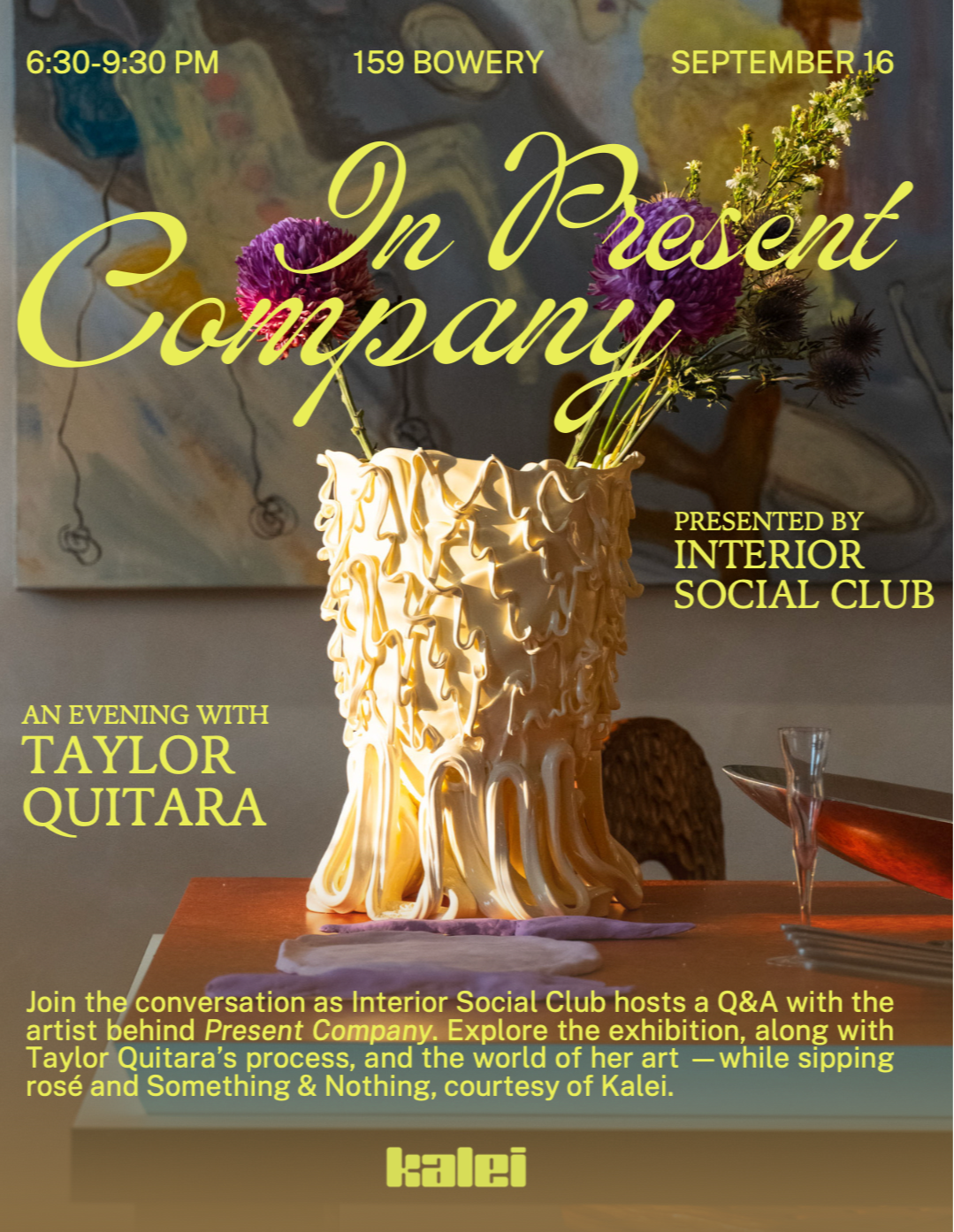 In Present Company! An Evening with Taylor Quitara hosted by Interior Social Club