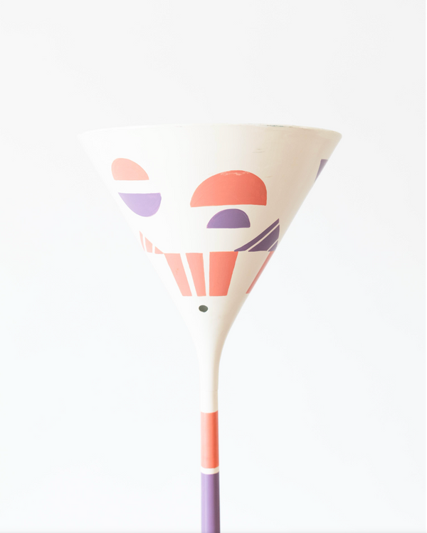 Midcentury Modern Painted Torchiere Floor Lamp