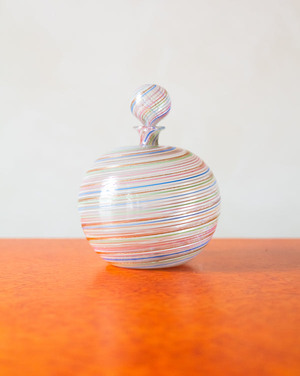 Candy Striped Glass Bottle
